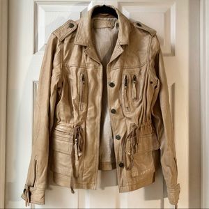 ❄️WINTER SALE!❄️ KOOKAI Cream Leather Jacket (S)